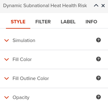 Open and set the parameters of the layer by clicking on **Simulation**