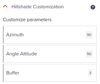 Terrain hillshade parameters