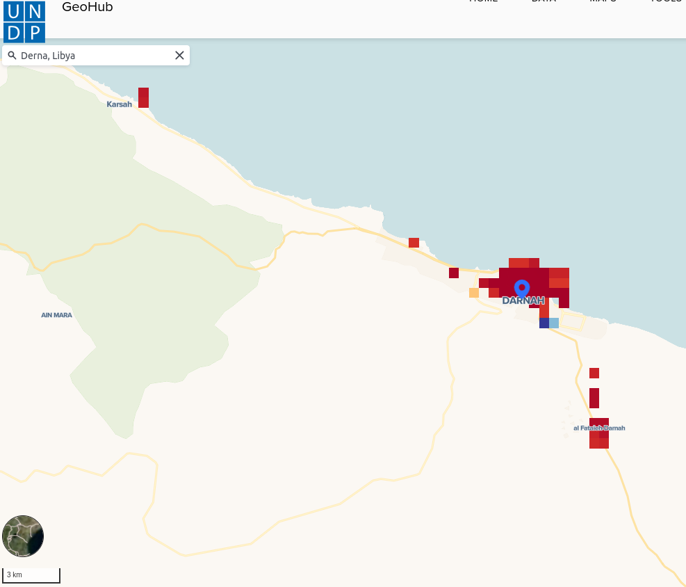 The difference of RCA tool for Lybia floods