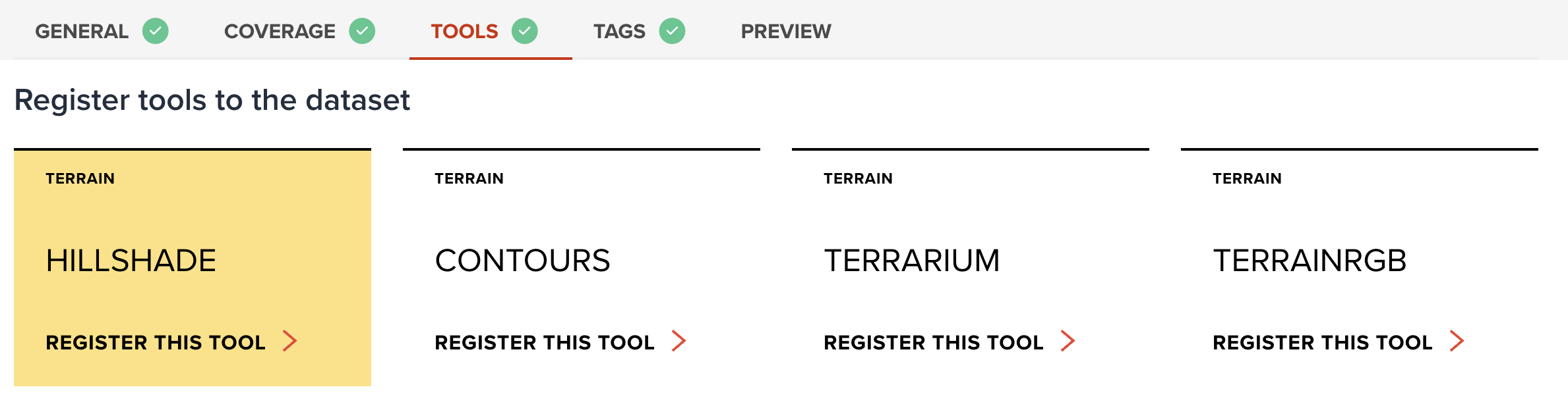 Selection of tools