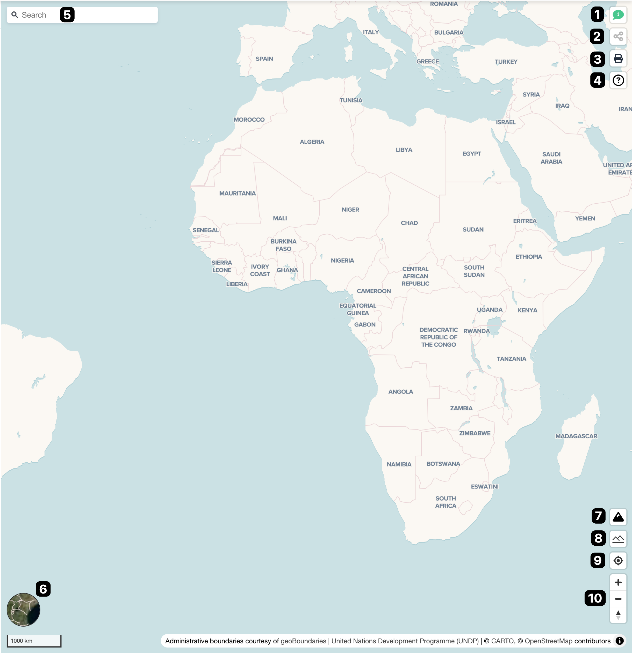 Overview of components on map