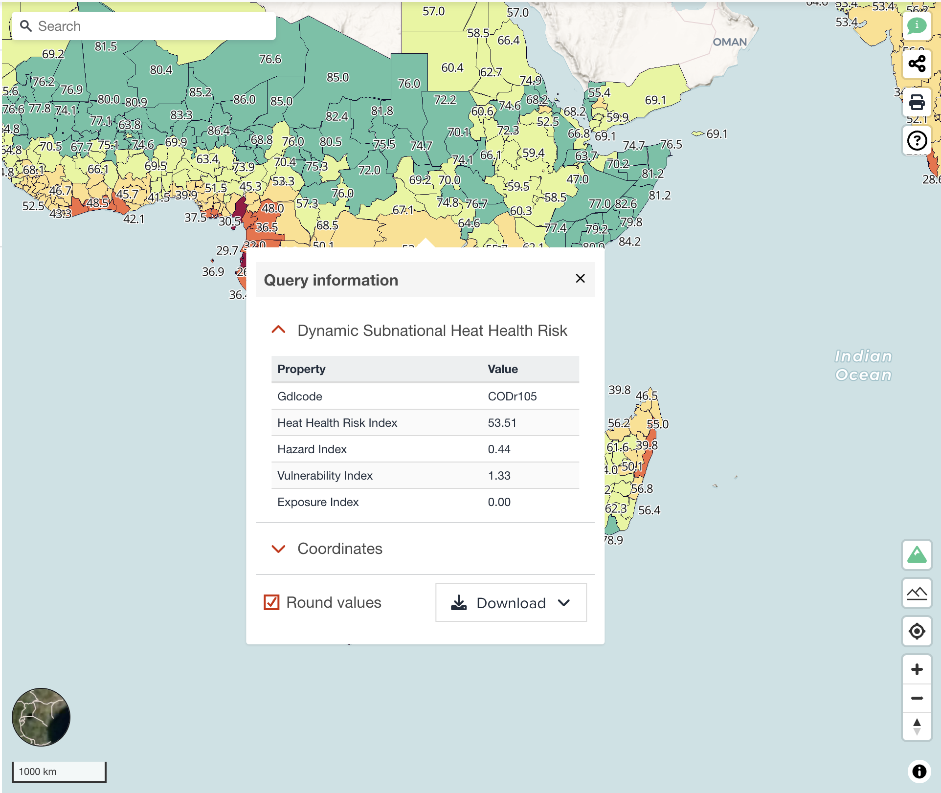 Map querying feature