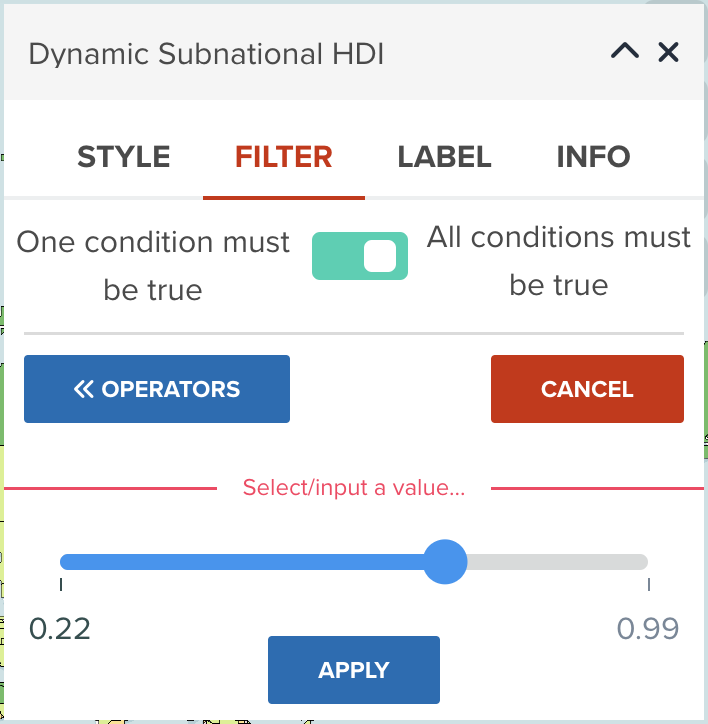 Apply value for this rule to filter