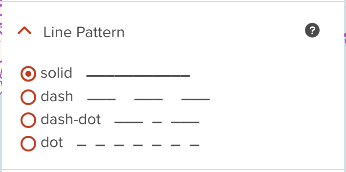 Change line pattern for a vector line layer